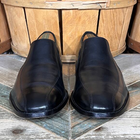 Clarks Bostonian Nantasket Step Black Leather Slip-On Loafers Mens Size 9.5 - Picture 4 of 12